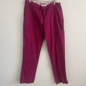 Koi Stretch Medium Fuschia Pink Pants Cargo Style 710 Lindsey
